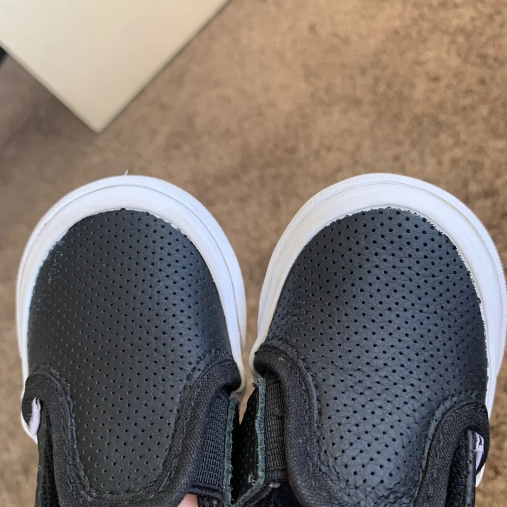 Vans Toddler Slip-On Shoes in Black and White
